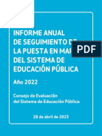 Informe Anual 2022 Consejo de Evaluacion Del Sistema de Educacion Publica