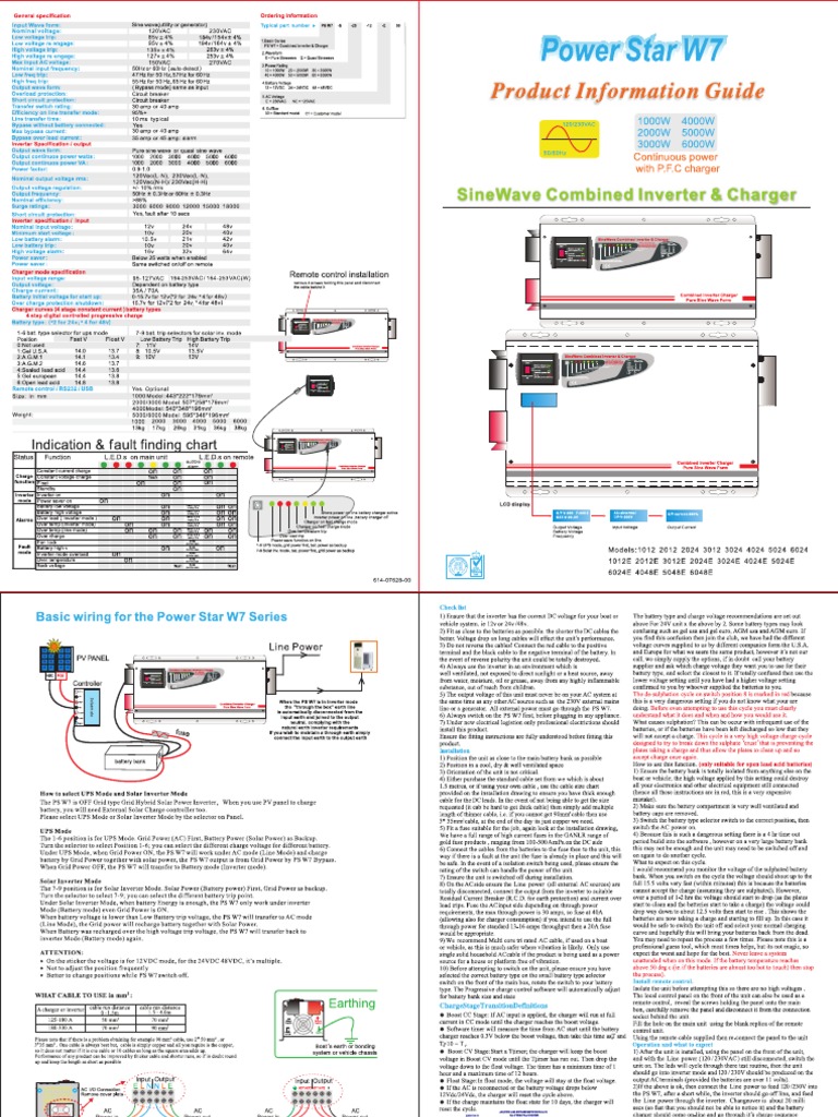 Ficha Inversor Power Star W7 PDF