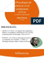 La Psicología Tal Como La Ve El Conductista. Manifiesto Conductista