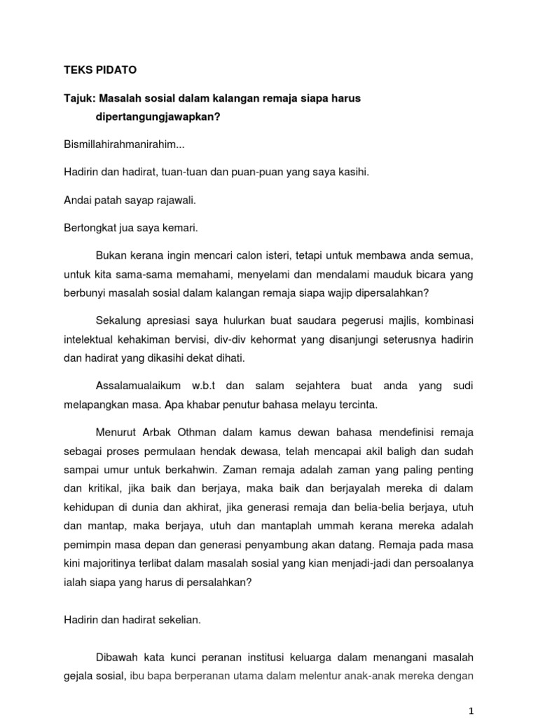 Teks Pidato Kontekstual