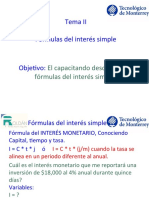 Fórmulas Interés Simple