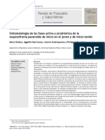 Sintomatología de Las Fases Activa y Prodrómica de La Esquizofrenia Paranoide de Inicio en El Joven y de Inicio Tardío