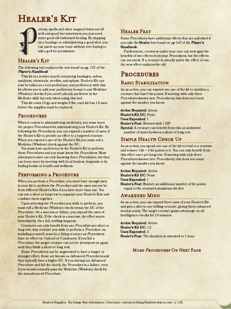 Healer's Kit PDF