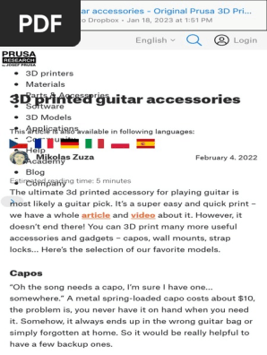 3D Printed Guitar Accessories - Original Prusa 3D Printers