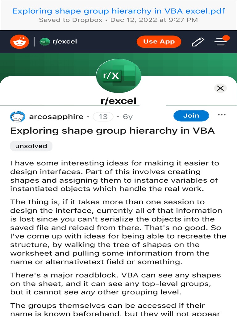 Exploring Shape Group Hierarchy in VBA Excel | PDF | Microsoft Excel ...