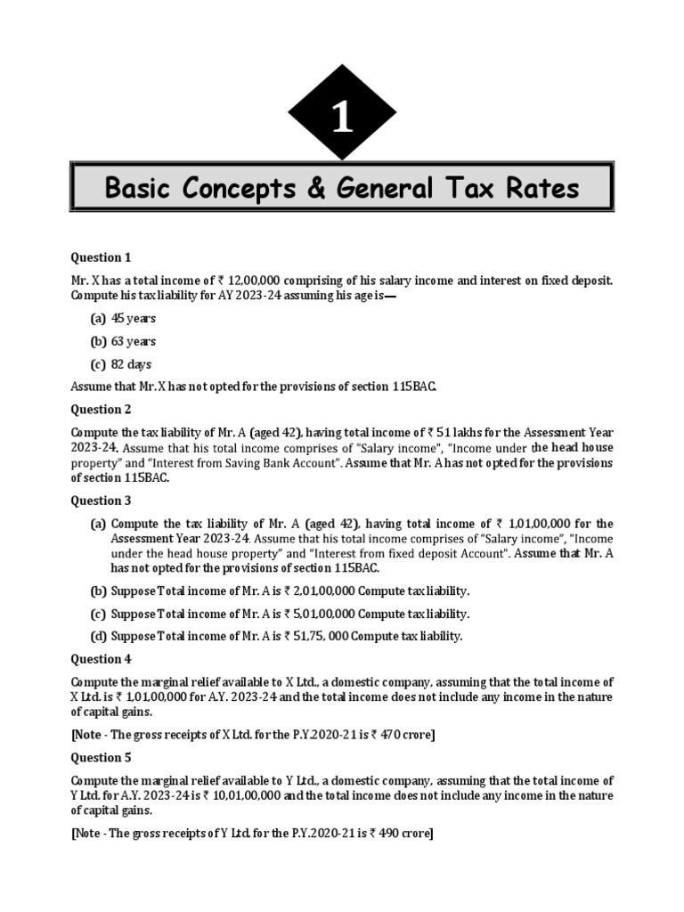 Chapter 1 Basic Concepts General Tax Rates PDF Taxes Capital