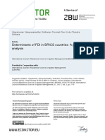 Determinants of FDI in BRICS Countries: A Panel Analysis: Make Your Publications Visible