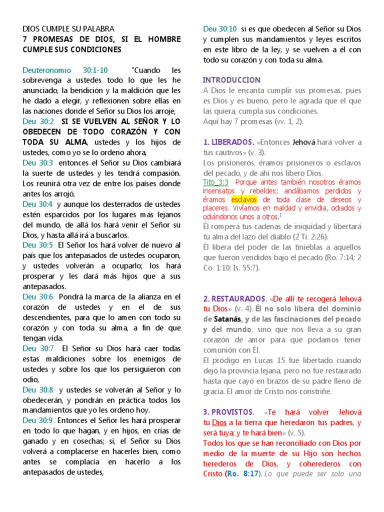 7 Promesas de Dios | PDF