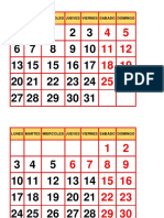 Calendario de Marzo - Dicimenre