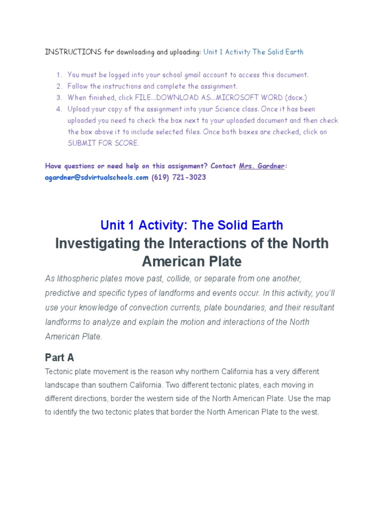 Unit 1 Activity - The Solid Earth | PDF