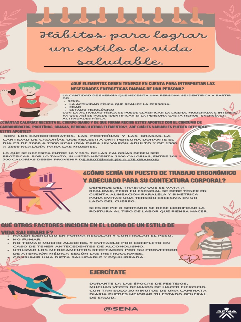 Hábitos para un estilo de vida saludable | PDF | Caloría | Dieta, image size:768x1024