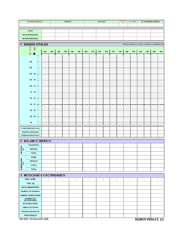 +hoja de Signos Vitales 020 | PDF