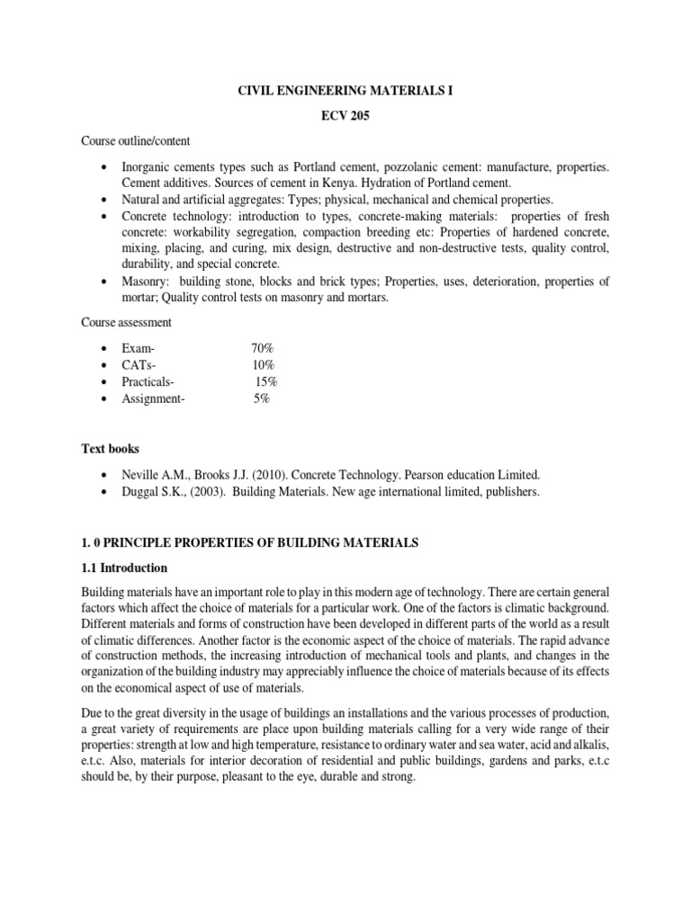 Properties of Building Materials Overview | PDF | Porosity | Density