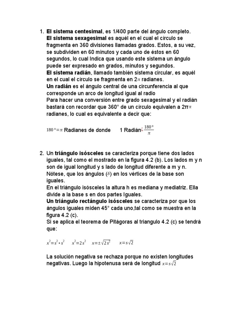 Sistema Centesimal y Triángulos | PDF | Triángulo | Ángulo