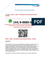 MAPA - BEDU - HISTÓRIA DA EDUCAÇÃO FÍSICA - 52/2023 QUESTÃO 1 •	 Ao estudarmos o corpo ao longo da história da humanidade, percebe-se que ele não se revela apenas enquanto componente de elementos orgânicos, mas também enquanto fato social, psicológico, cultural e religioso. Está dentro da vida cotidiana, nas relações, é um meio de comunicação, pois através de signos ligados à linguagem, gestos, roupas, instituições às quais pertencemos permite a nossa comunicação com o outro. Na sua subjetividade, o corpo está sempre a produzir sentidos que representam a sua cultura, desejos, afetos, emoções, enfim, o seu mundo simbólico.   Considerando o fragmento exposto, entendemos que o corpo é socialmente construído. Não há sociedade que não modifique, de alguma forma, o corpo, cada uma produzindo determinado tipo de corpo, que servirá como insígnia da identidade grupal daquela comunidade e naquele período e tempo da história. Nesse sentido, compreendendo a importância de estudarmos a história do 