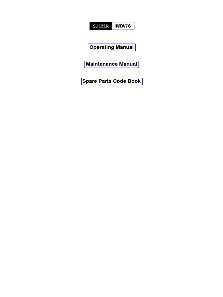 Sulzer RTA 76 Engine Manual | PDF | Technology & Engineering