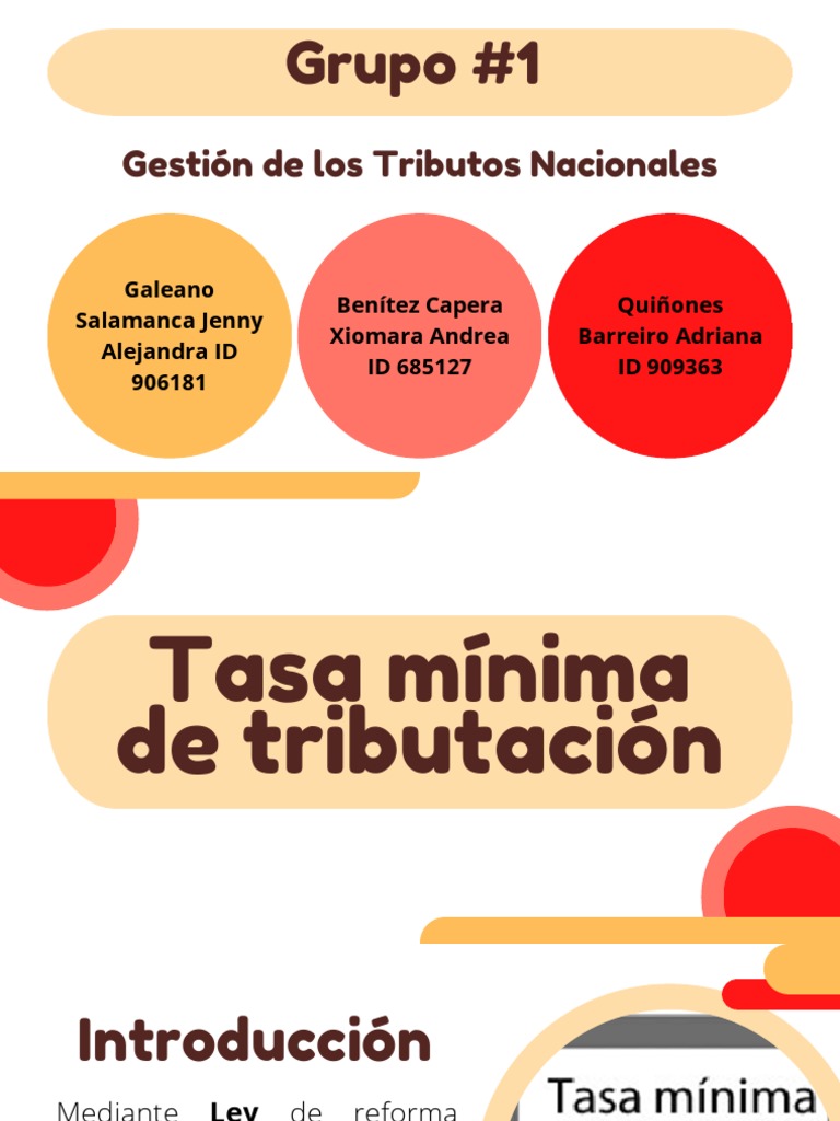 Tasa Mínima de Tributación (1) | PDF | Impuestos | Impuesto sobre la renta