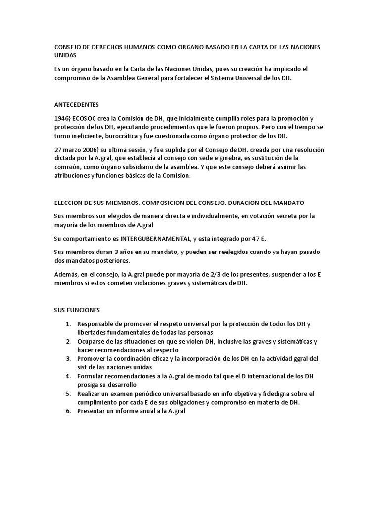 Composicion Consejo De Derechos