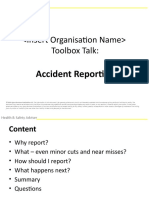 Accident Reporting Toolbox Talk