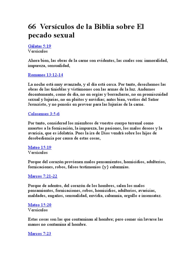 Versículos sobre el pecado sexual en la Biblia | PDF | Lujuria | David, image size:768x1024