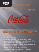 BCG Matrix of The Coca Cola Company