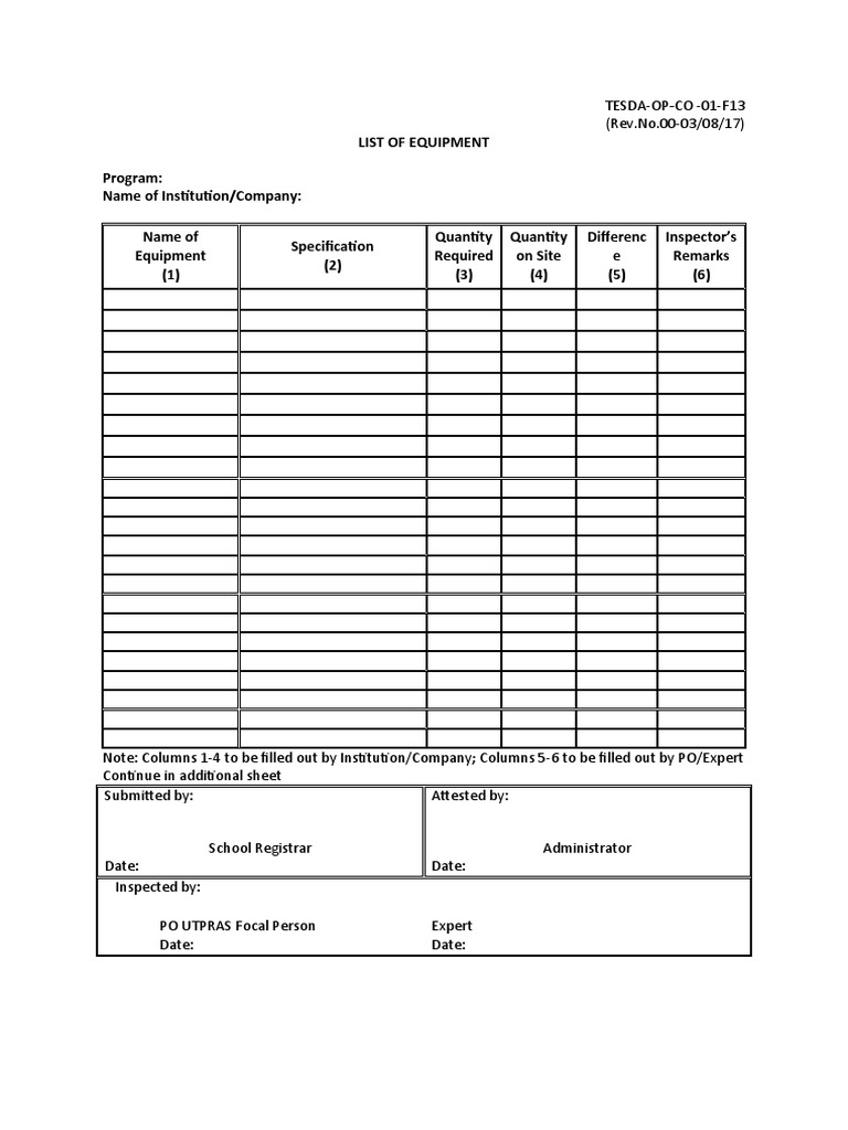 list-of-equipment-template-pdf