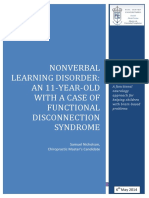 Nonverbal Learning Disorder - An 11-Year-Old Case of Functional Disconnection Syndrome - Samuel Nicholson - 6may2014