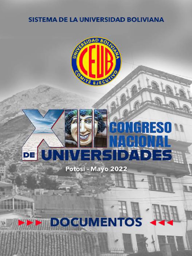 XIII Congreso Nacional de Universidades PDF Universidad Bolivia