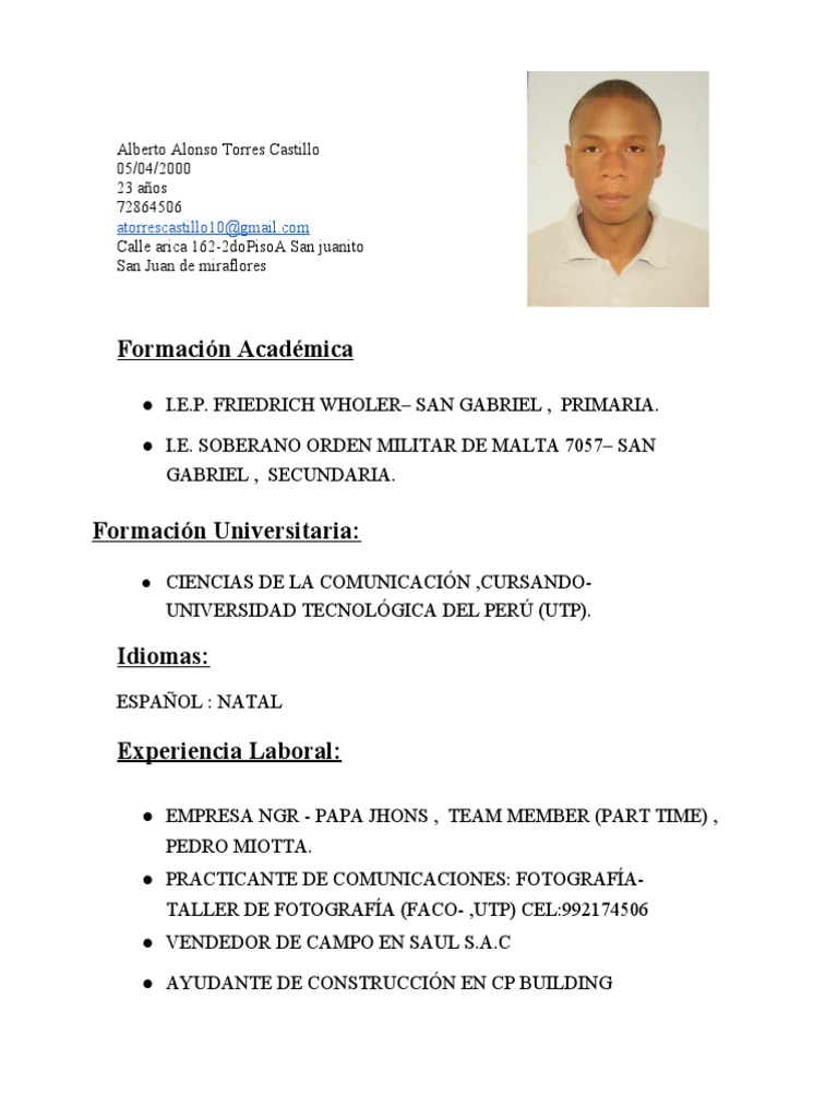 Curriculum Alonso PDF