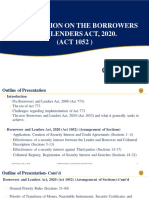 Presentation Slides On Borrowers and Lenders Act 2020 (Act 1052)