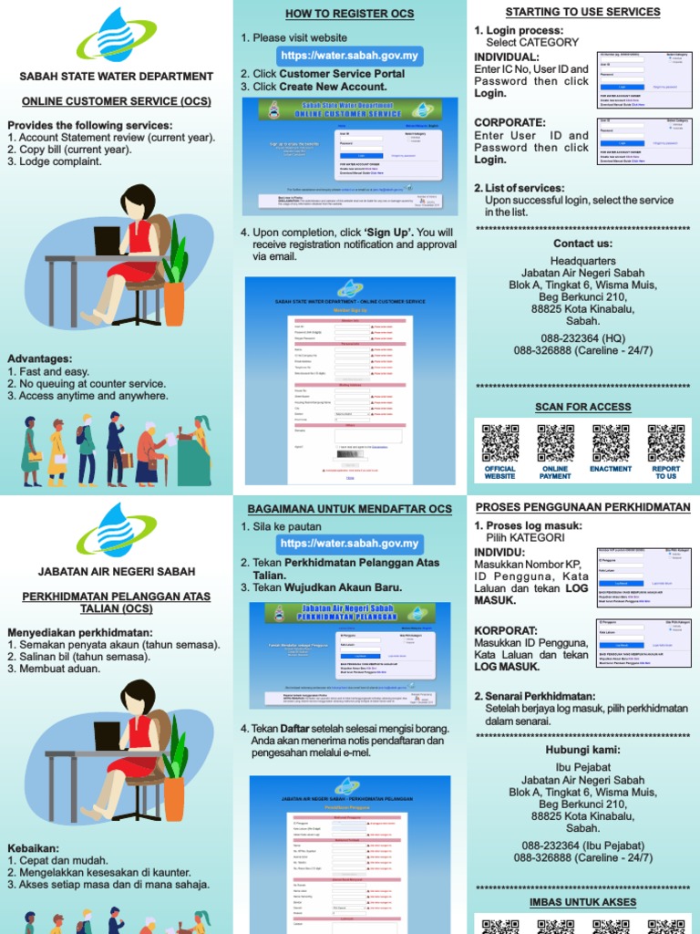 Sabah Water Department Online Services Guide | PDF