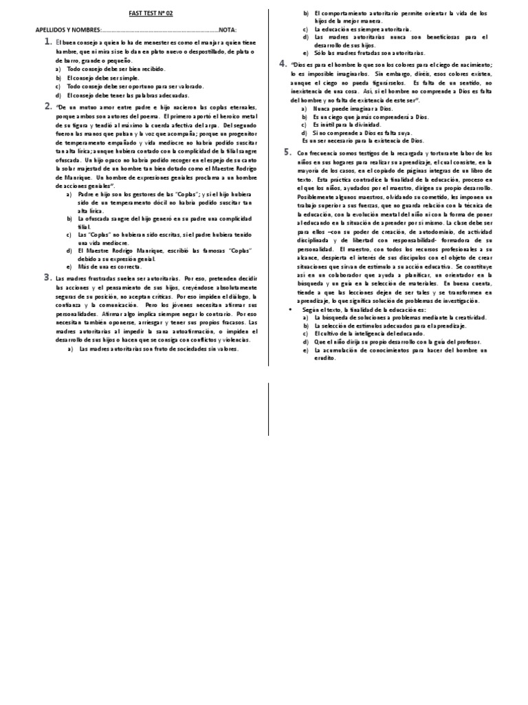 Fast Test #2 | PDF
