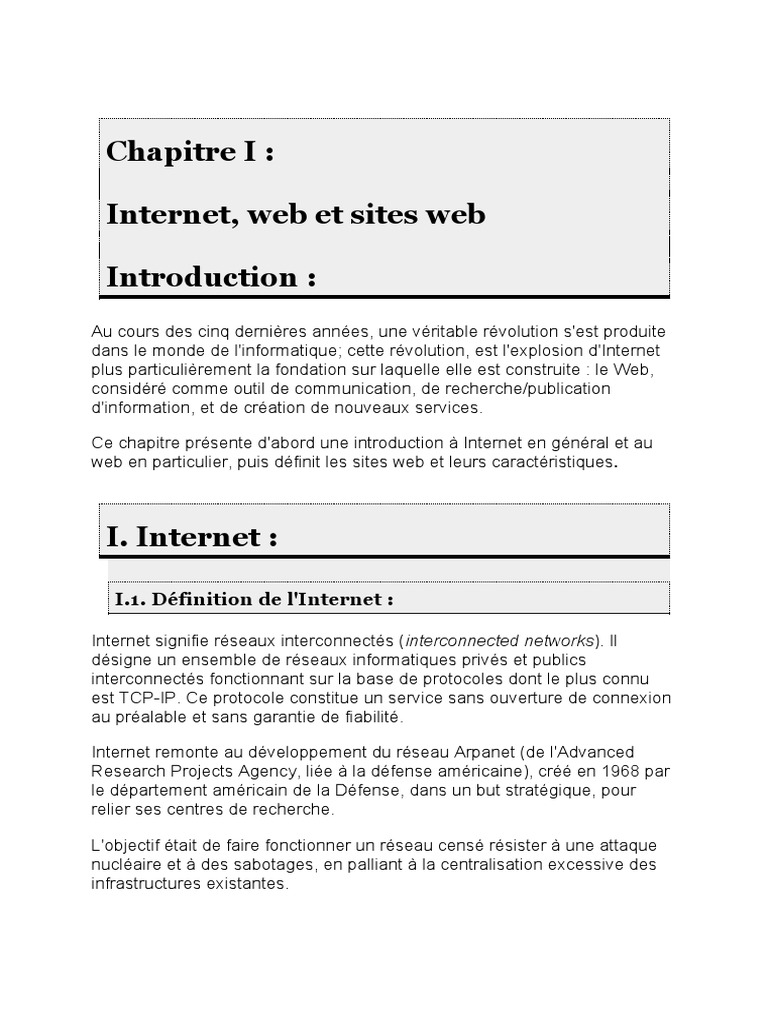 Introduction à Internet et au Web | PDF
