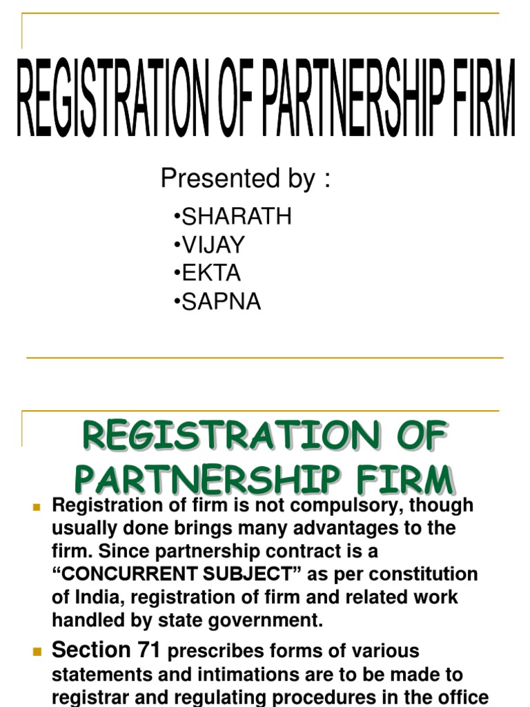 Partnership Firm Registration Guide | PDF | Lawsuit | Public Law
