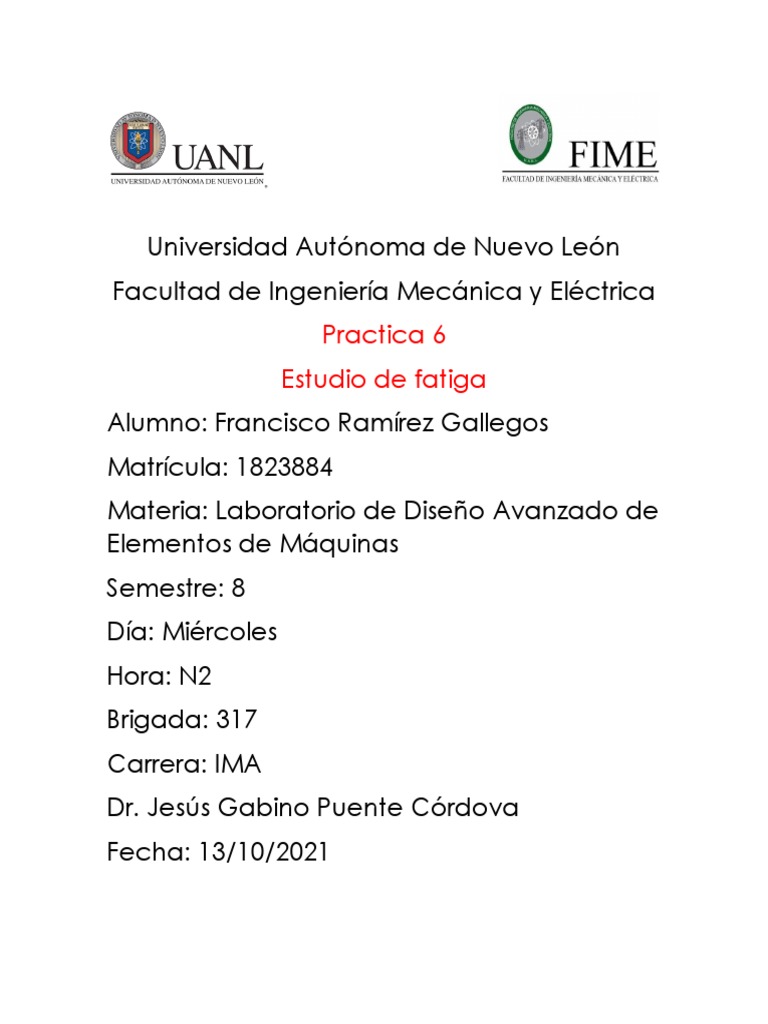 Análisis de Fatiga en Elementos de Máquinas | PDF | Fatiga (material ...