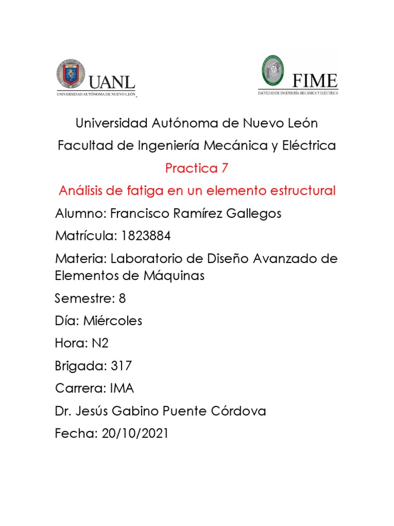 Análisis de Fatiga en Elementos Estructurales | PDF | Deformación ...