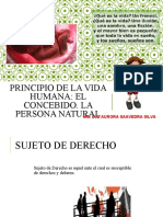 Principio de La Vida Humana: El Concebido. La Persona Natural