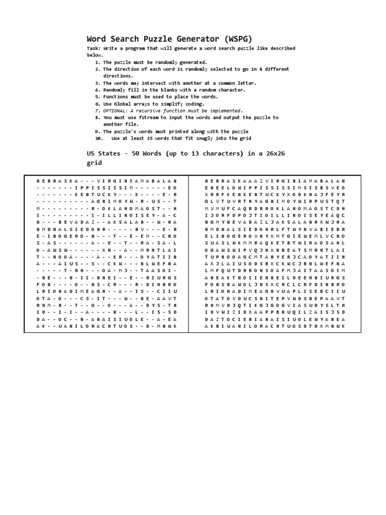 Word Search Puzzle Generator | PDF | Word Search | Computer Engineering