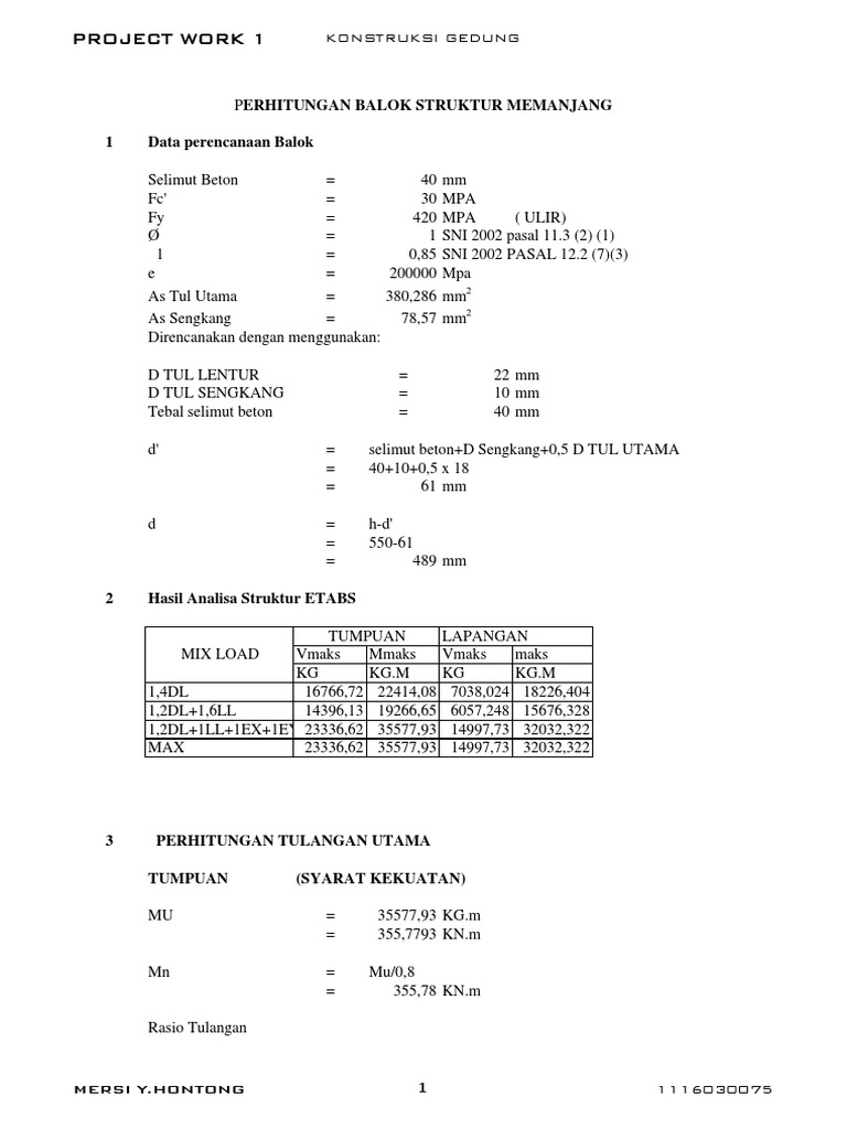Balok Memanjang | PDF