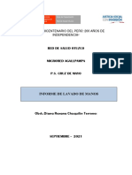 Informe de Lavado de Manos P.S Cruz de Mayo - Septiembre - 2021