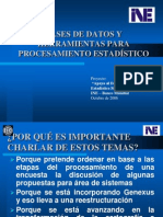 Bases de Datos y Herramientas para Procesamiento Estadístico