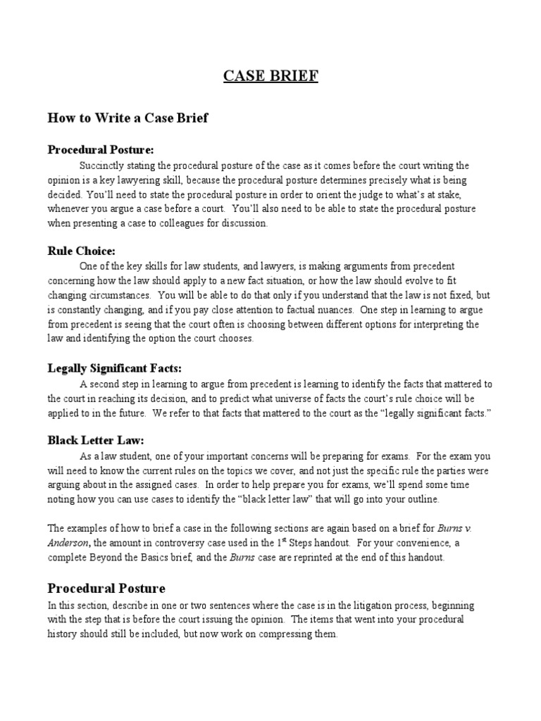 How to Write a Case Brief Guide | PDF | Amount In Controversy | Lawsuit