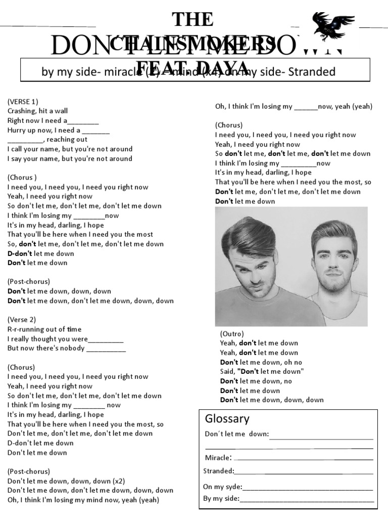 Worksheet Dont Let Me Down PDF Song Structure Musical Forms