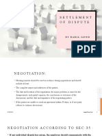 Settlement of Dispute