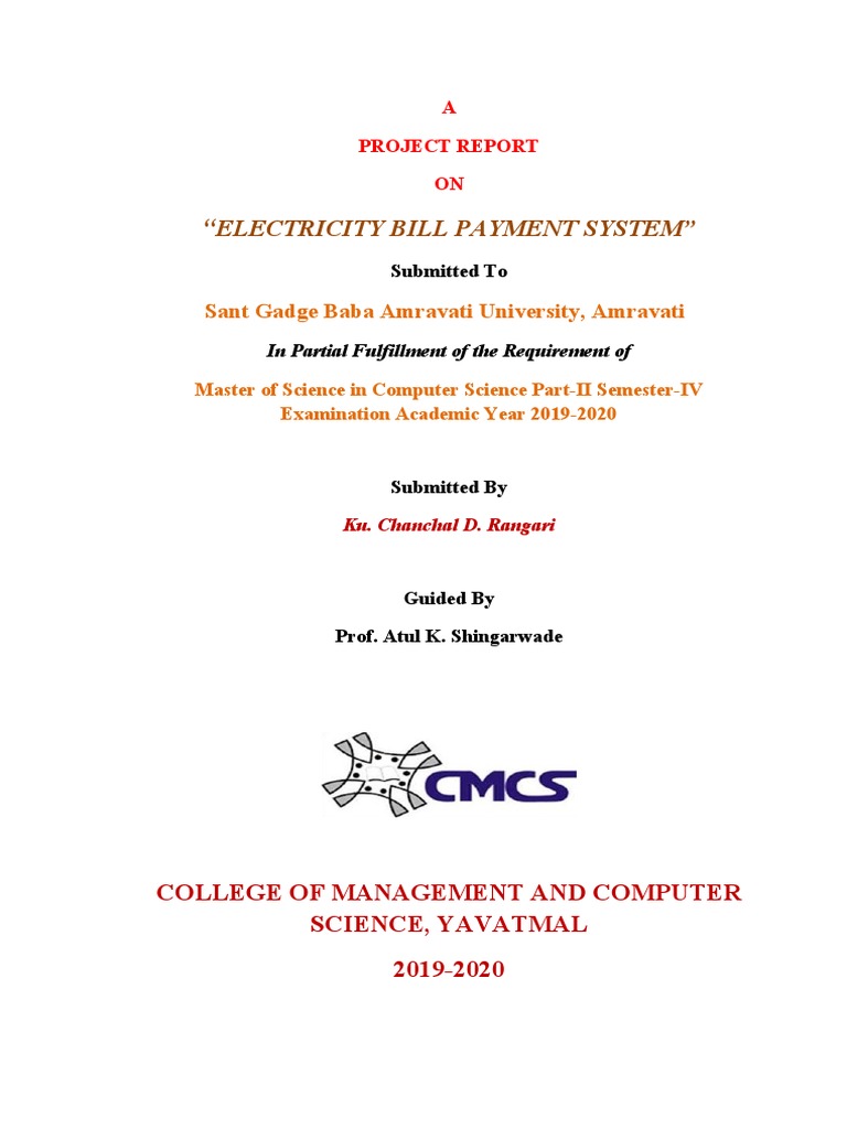 Electricity Bill Payment System Report | PDF | Databases | Php