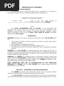 Memorandum of Agreement Evacuation Barangay Revised