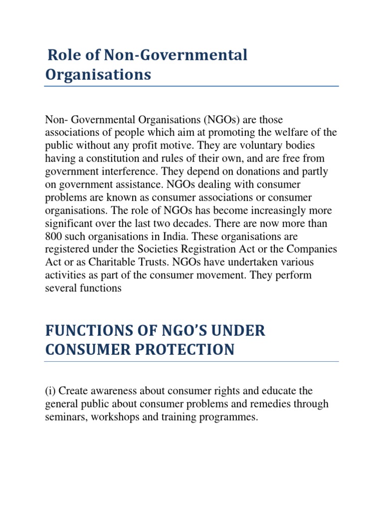 Consumer Protection via NGOs | PDF | Business | Finance & Money Management