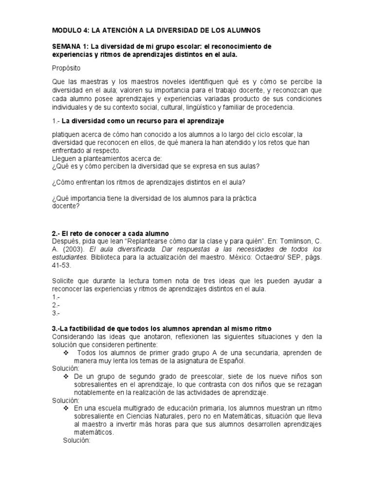 Atención a la Diversidad en el Aula | PDF | Salón de clases | Aprendizaje