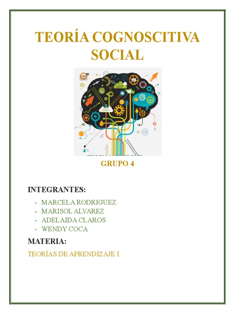 Teoria Cognoscitiva Social Pdf Aprendizaje Autoeficacia