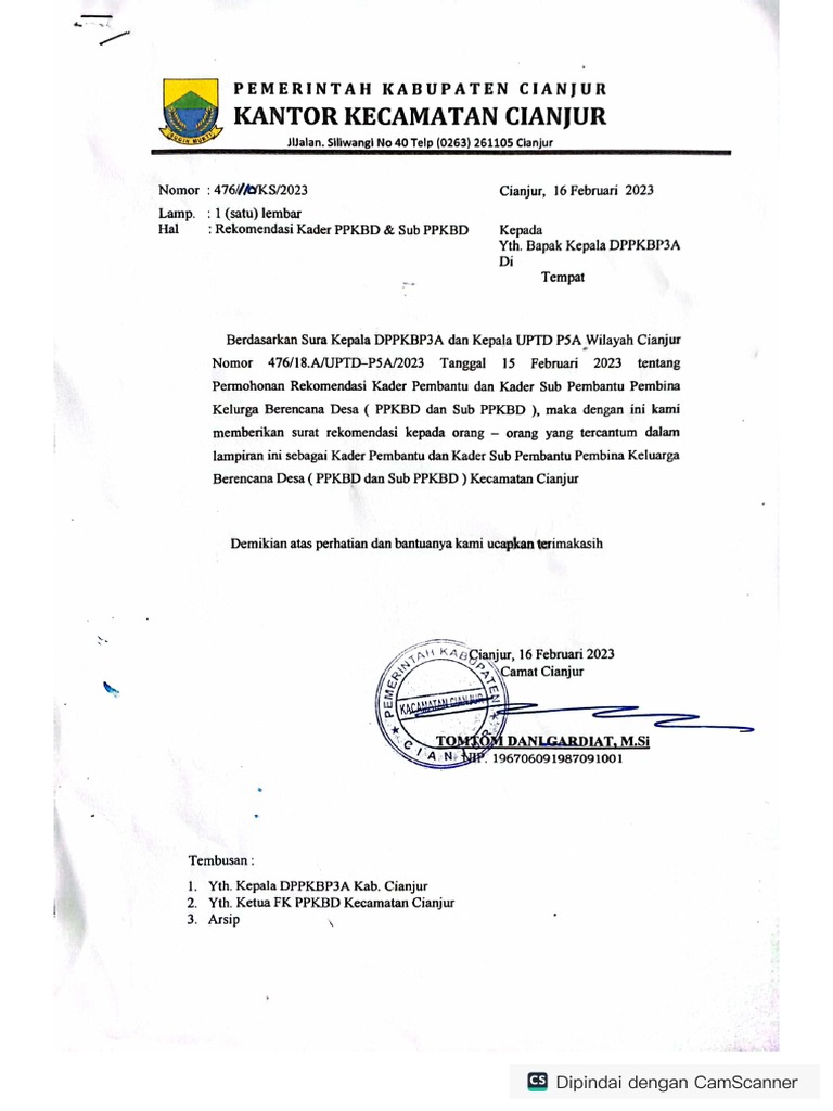 Surat Rekomendasi | PDF
